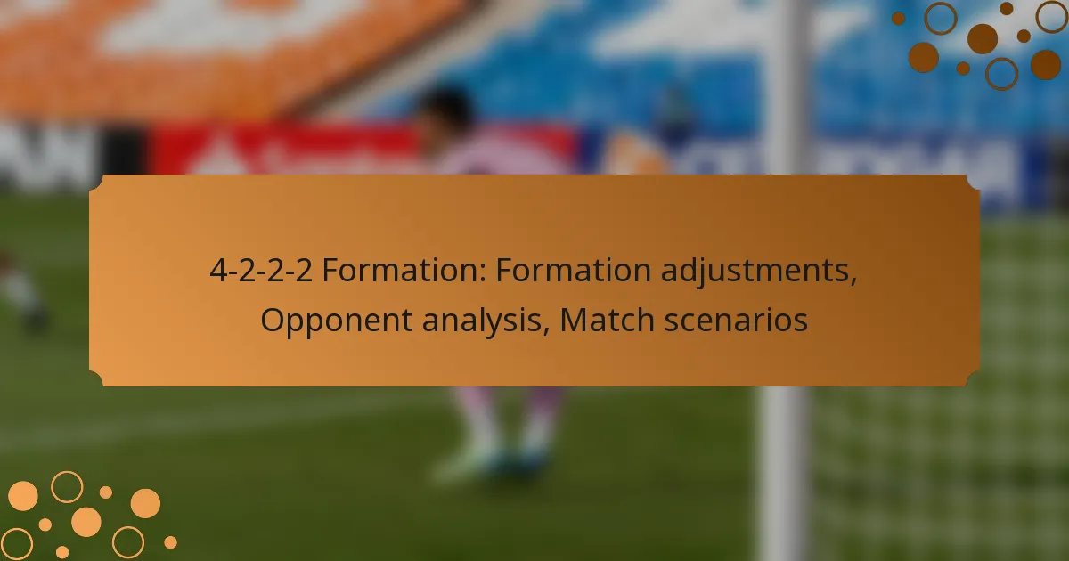 4-2-2-2 Formation: Formation adjustments, Opponent analysis, Match scenarios