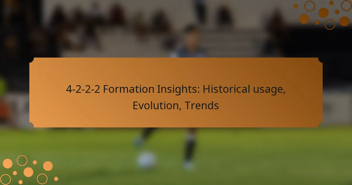 4-2-2-2 Formation Insights: Historical usage, Evolution, Trends