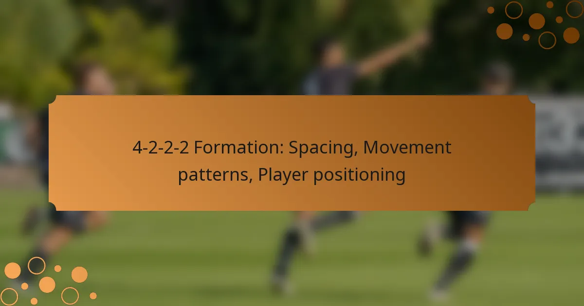 4-2-2-2 Formation: Spacing, Movement patterns, Player positioning