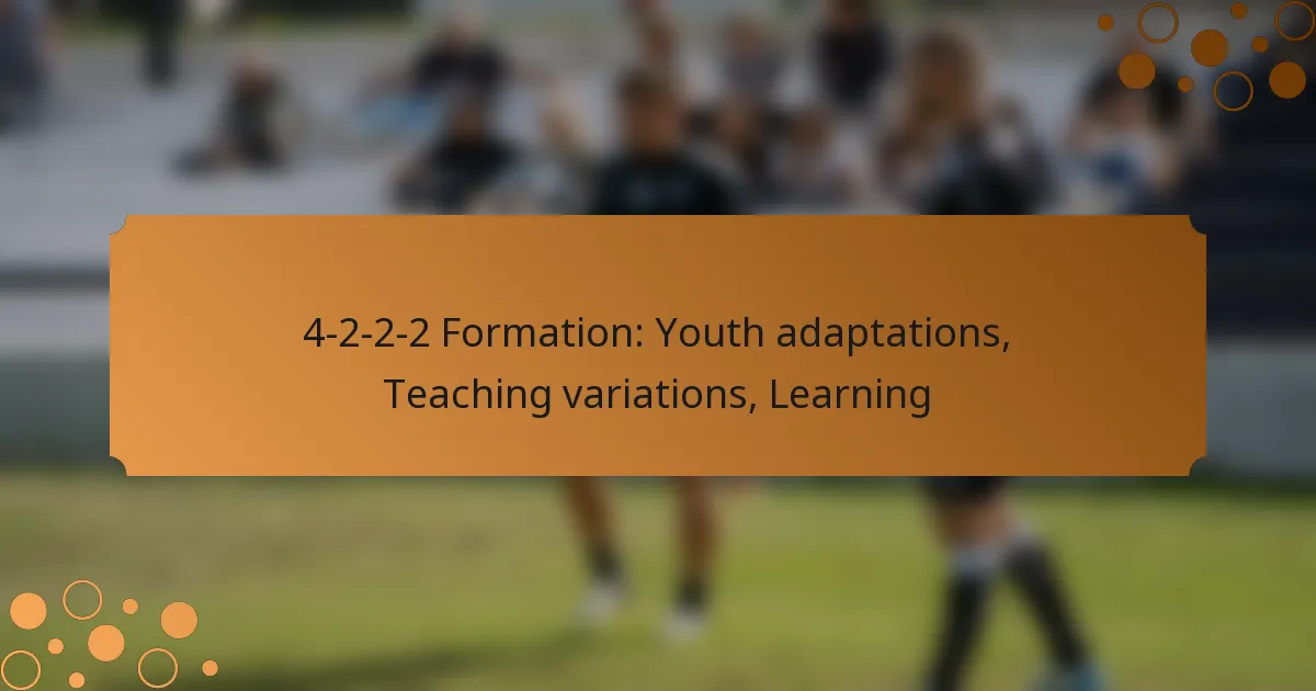 4-2-2-2 Formation: Youth adaptations, Teaching variations, Learning