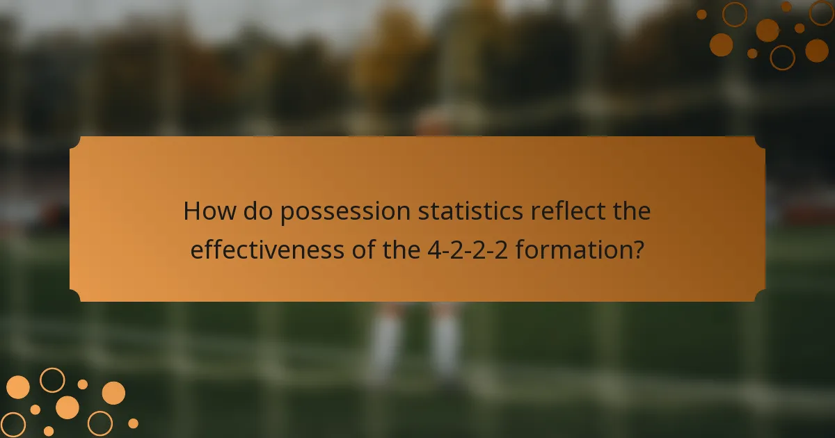 How do possession statistics reflect the effectiveness of the 4-2-2-2 formation?