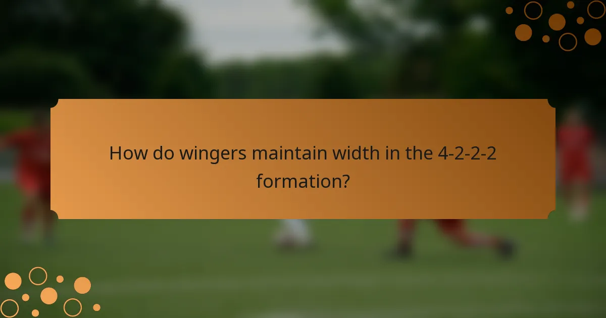 How do wingers maintain width in the 4-2-2-2 formation?