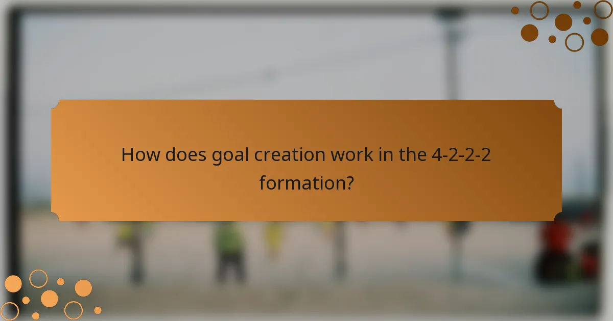 How does goal creation work in the 4-2-2-2 formation?