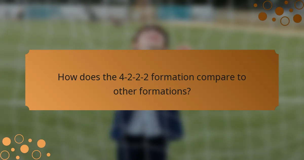 How does the 4-2-2-2 formation compare to other formations?