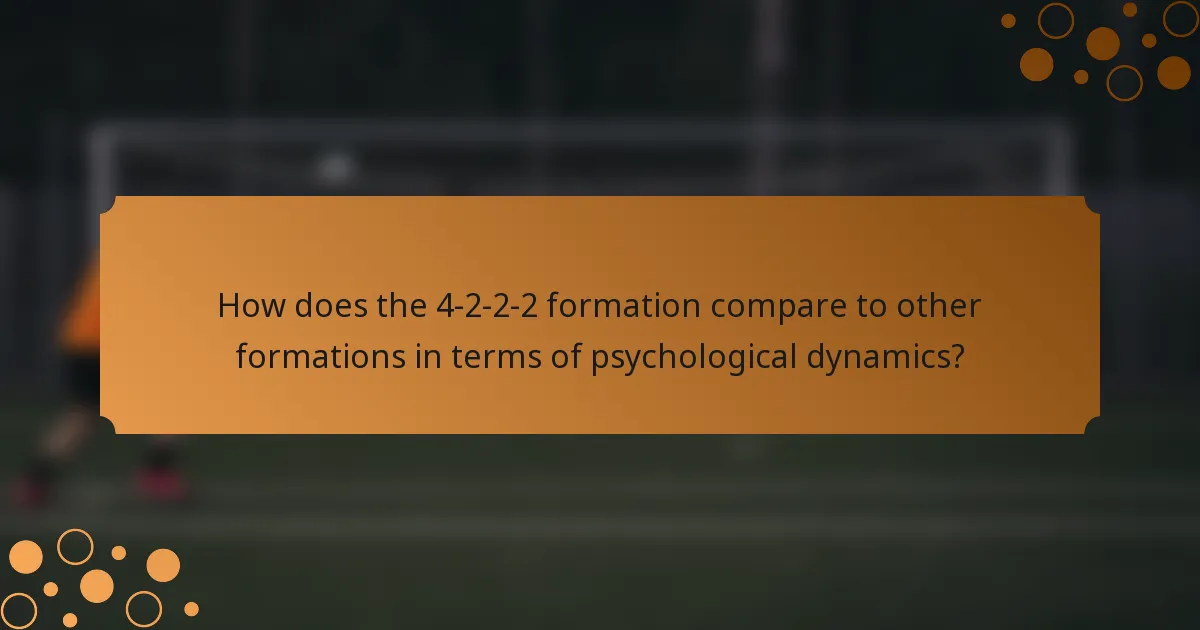 How does the 4-2-2-2 formation compare to other formations in terms of psychological dynamics?