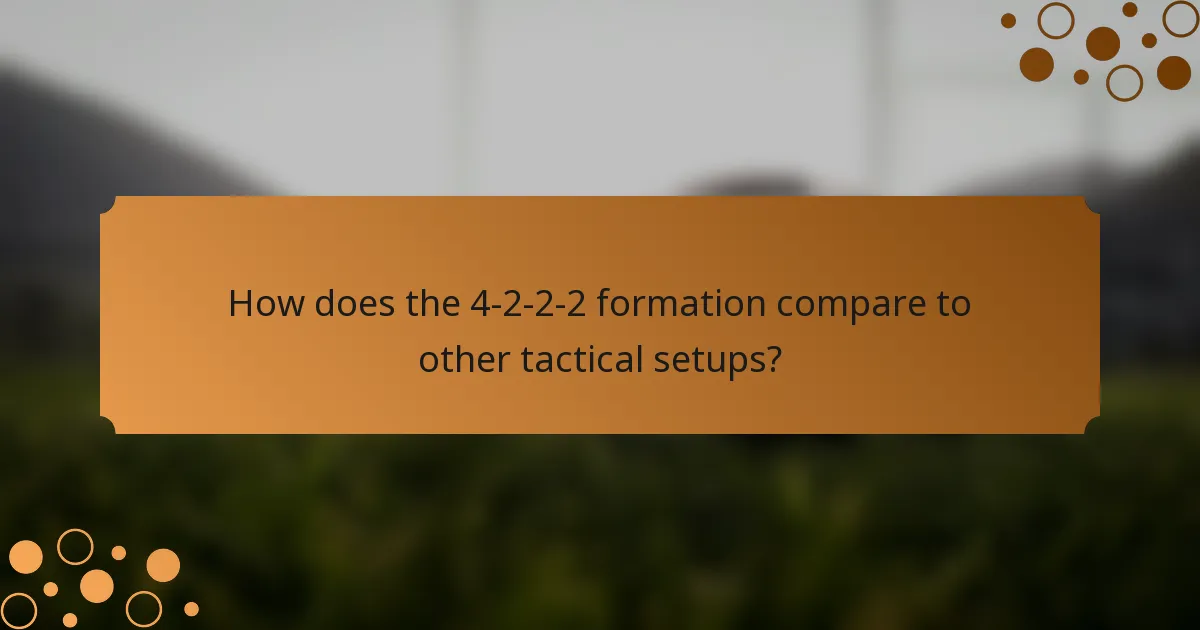 How does the 4-2-2-2 formation compare to other tactical setups?