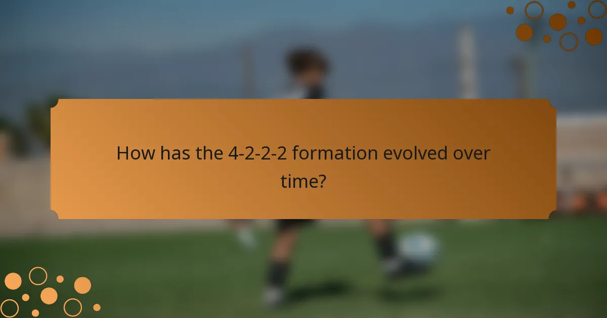 How has the 4-2-2-2 formation evolved over time?