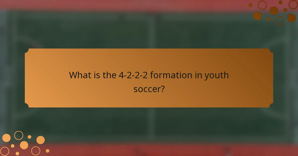What is the 4-2-2-2 formation in youth soccer?