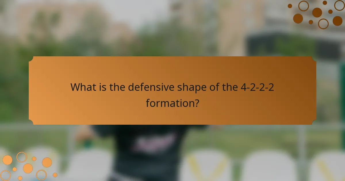 What is the defensive shape of the 4-2-2-2 formation?