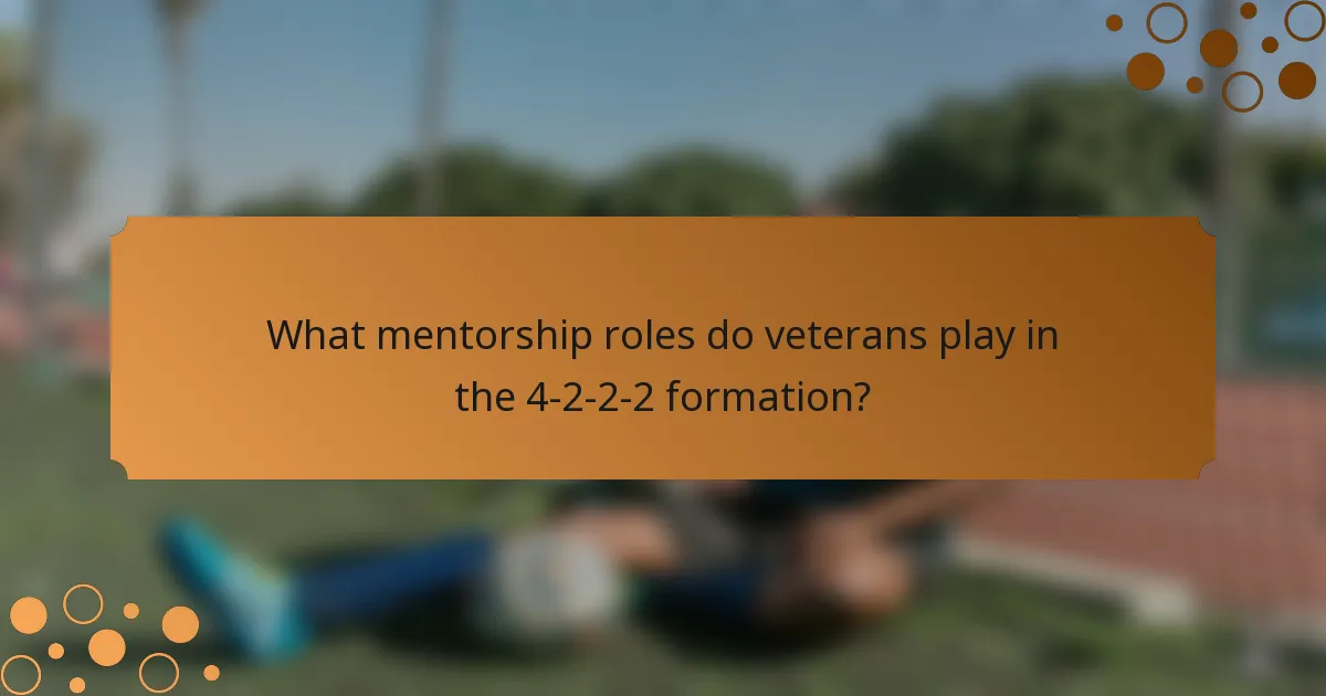 What mentorship roles do veterans play in the 4-2-2-2 formation?