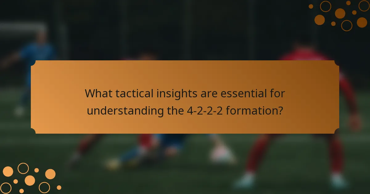 What tactical insights are essential for understanding the 4-2-2-2 formation?