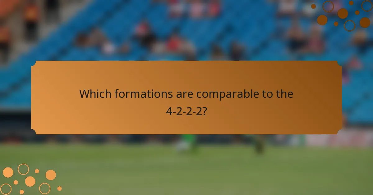 Which formations are comparable to the 4-2-2-2?