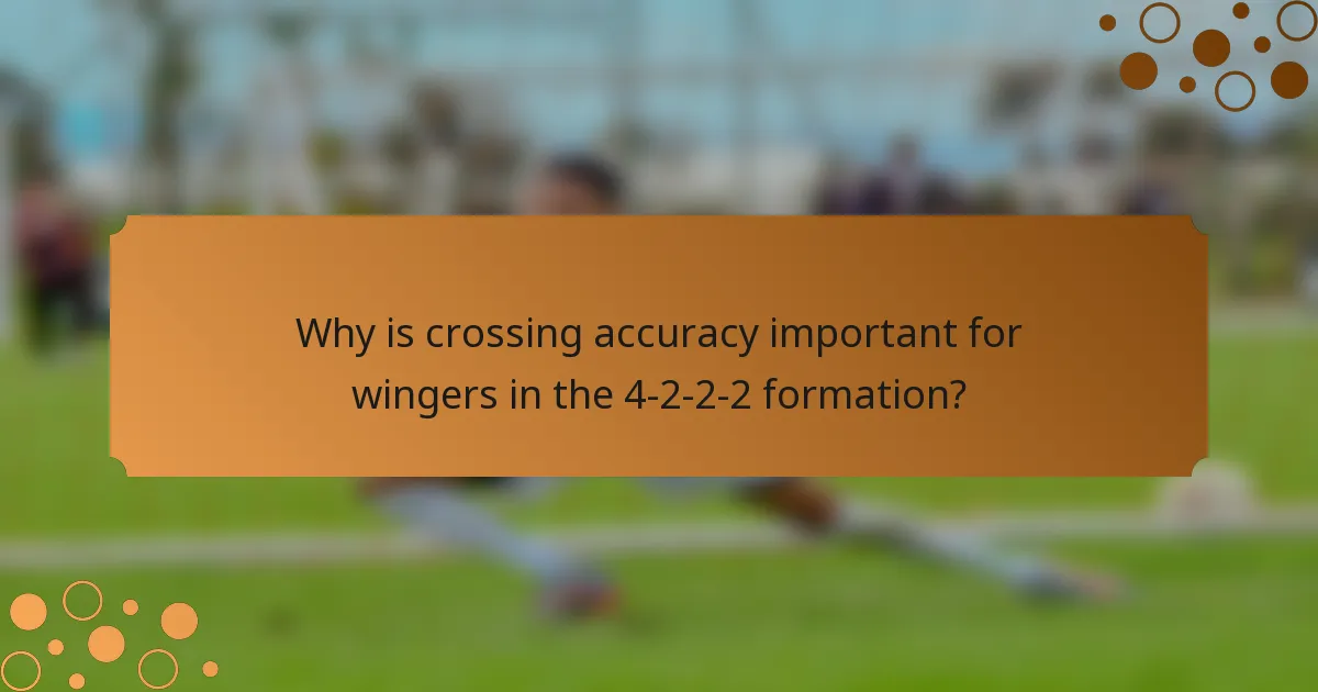 Why is crossing accuracy important for wingers in the 4-2-2-2 formation?
